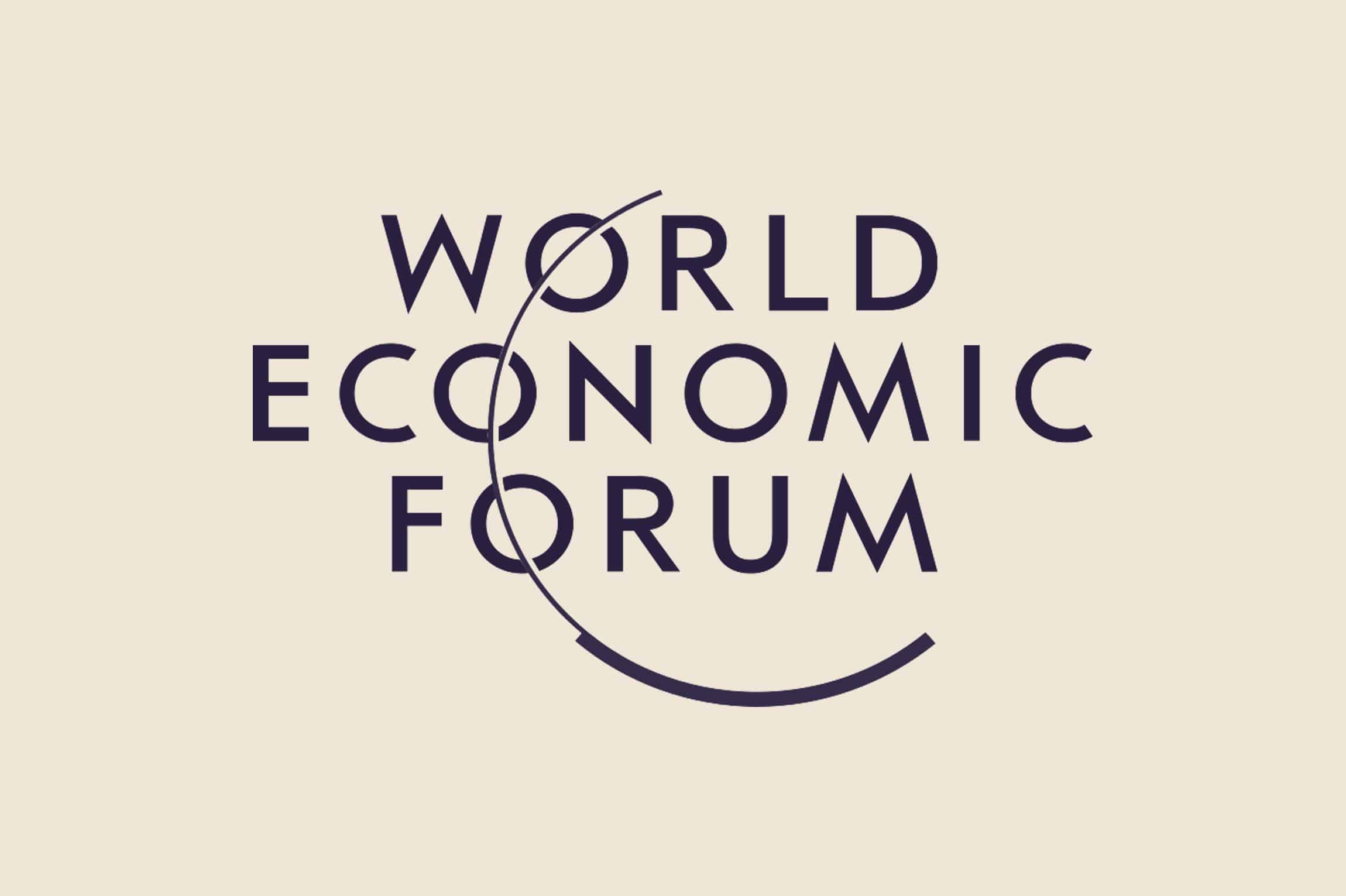 The World Economic Forum in a beige background