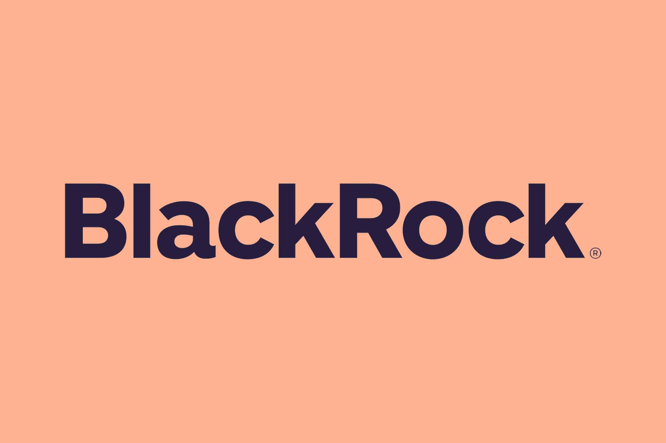 The BlackRock logo on an orange background