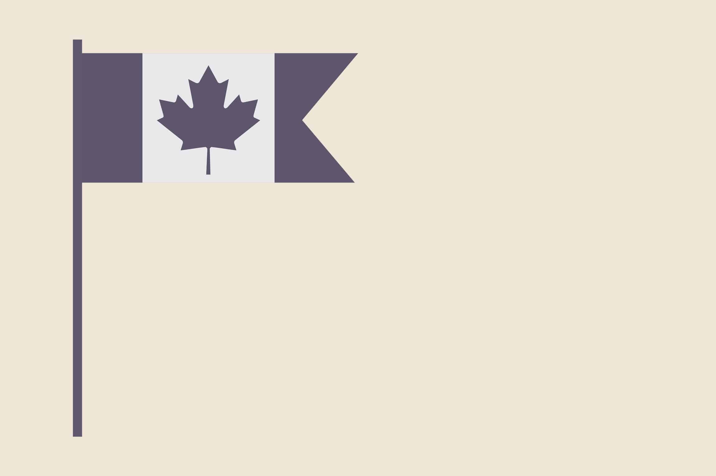 The Canadian flag on beige and black them