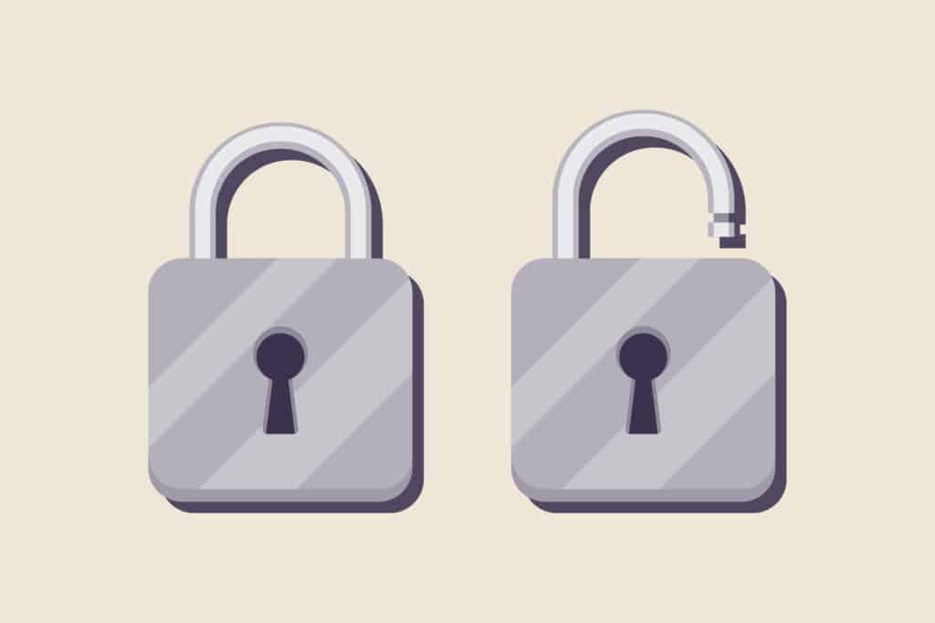 Locks on a beige background