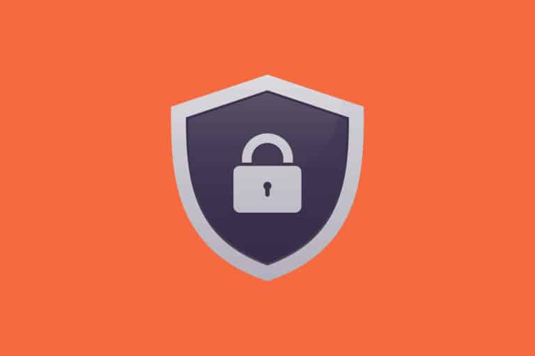 An orange security shield