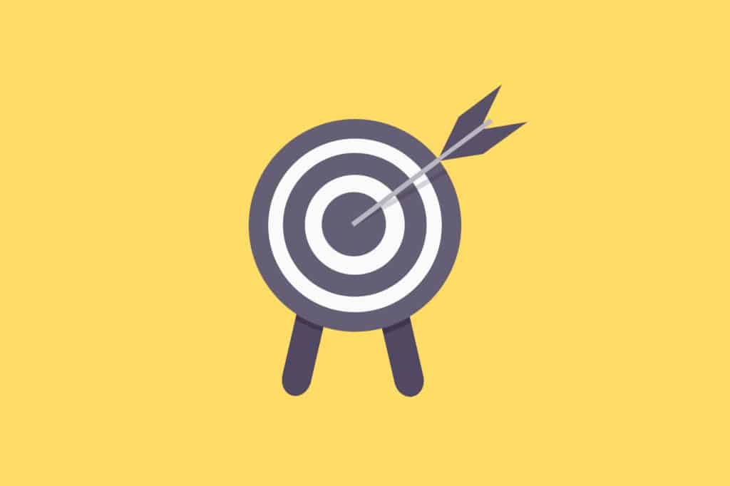 A yellow target with a bullseye in the center