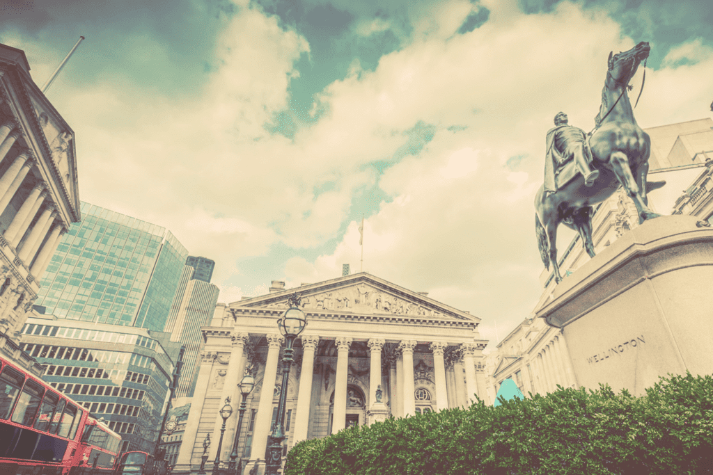 Bank of England, the royal exchange in London