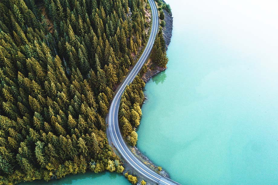 Diablo lake aerial view