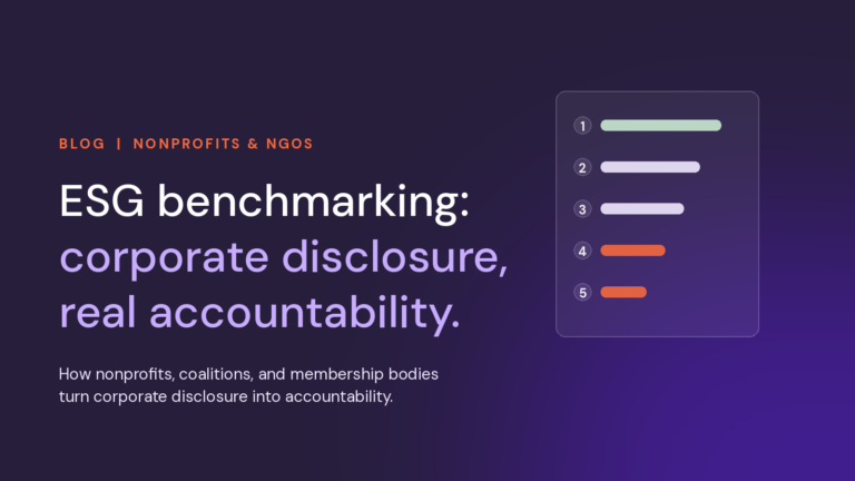 ESG benchmarking for nonprofits: corporate disclosure, real accountability